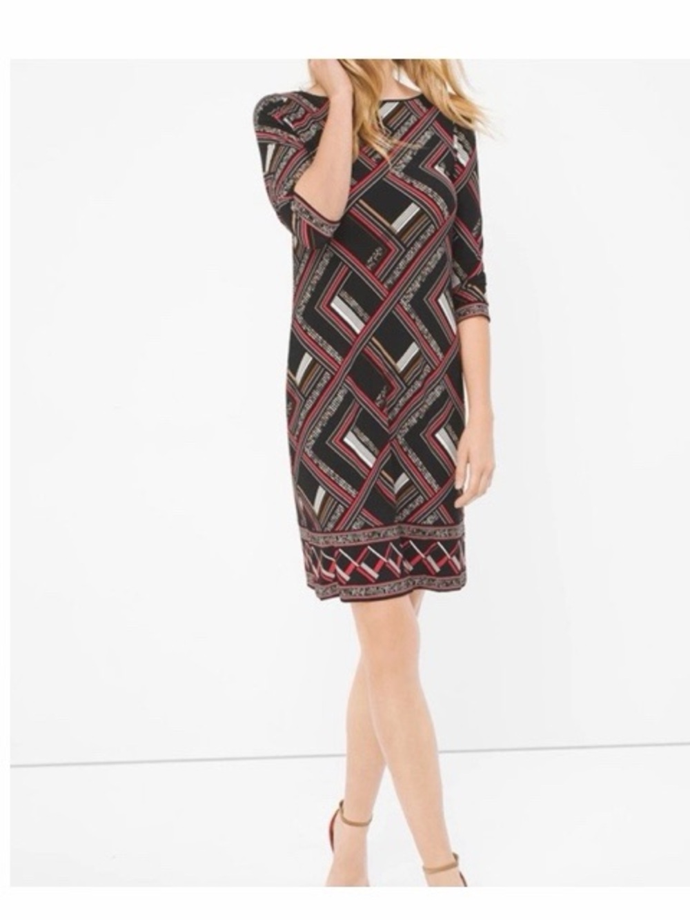 White House‎ Black Market Geometric Print Sheath Dress